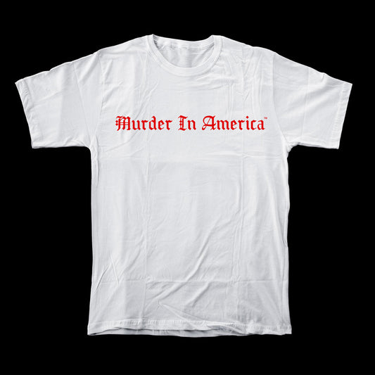 GOTH PRINT TEE (“Murder In America”) [WHITE] (LIMITED TO 50 PIECES)